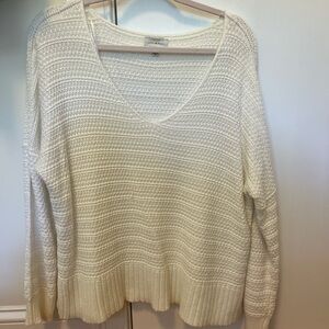Lucky brand M white boxy and oversized sweater